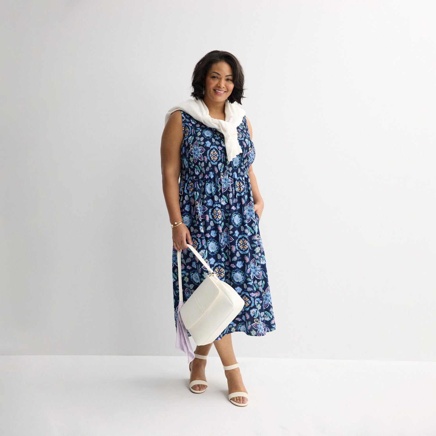 croft and barrow smocked midi dress Women's Croft & Barrow Smocked Midi Dress