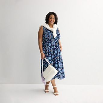 Plus Size Croft & Barrow® Smocked Midi Dress