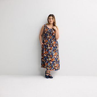 Plus Size Croft & Barrow® Smocked Midi Dress