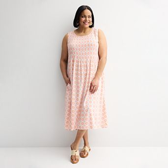 Plus Size Croft & Barrow® Smocked Midi Dress
