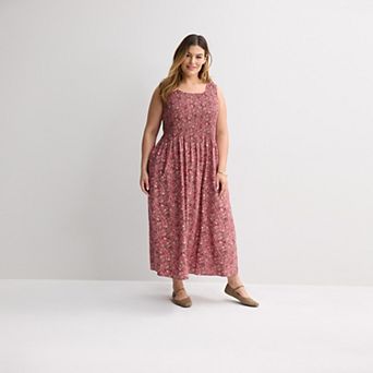 Plus Size Croft & Barrow® Smocked Midi Dress