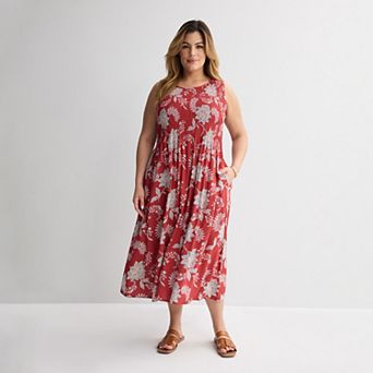 Plus Size Croft & Barrow® Smocked Midi Dress