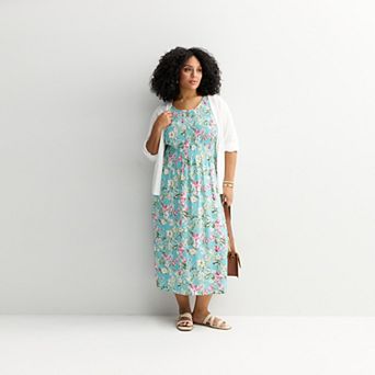 Plus Size Croft & Barrow® Smocked Midi Dress