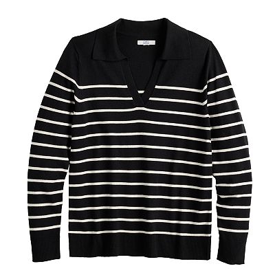 Women s Croft Barrow Long Sleeve Polo Sweater
