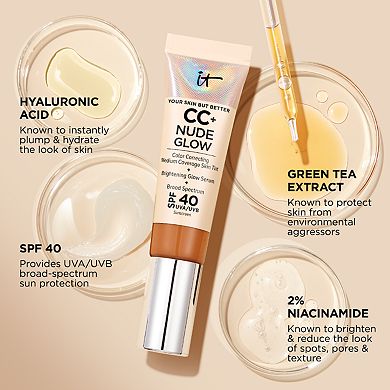 CC+ Nude Glow Lightweight Foundation + Glow Serum with SPF 40 and Niacinamide