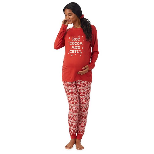 Kohl's Maternity Cuddl Duds Sweater Knit Pajama Set With Socks