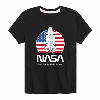 Boys 8-20 NASA US Flag Benefit Of All Graphic Tee