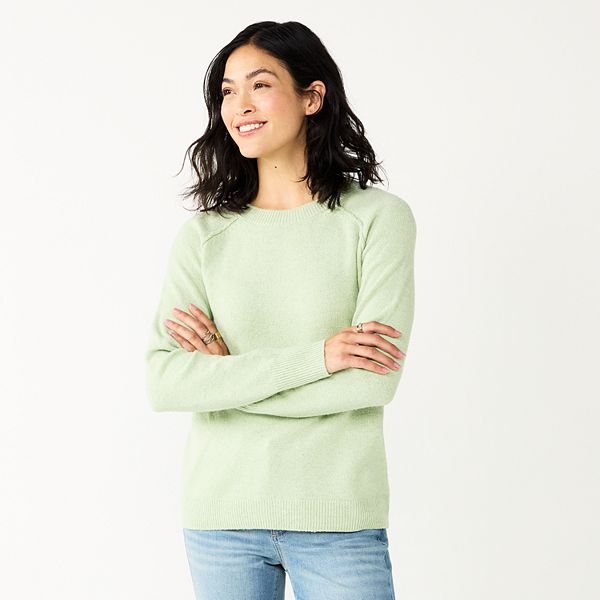 Womens Sonoma Goods For Life® Pull-On Raglan Sweater - Mint (X SMALL)
