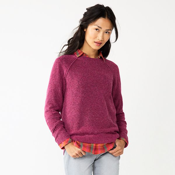 Women's Sonoma Goods For Life® Pull-On Raglan Sweater - Purple (LARGE)
