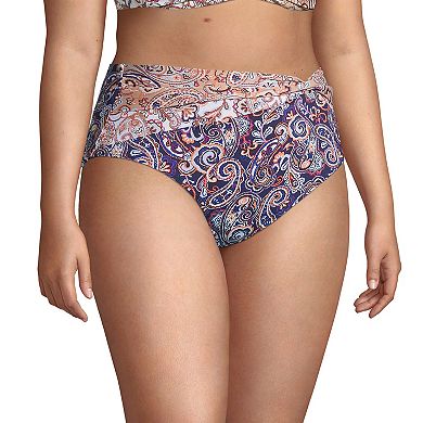 Plus Size Lands' End UPF 50 Twist Front High-Waist Bikini Bottoms