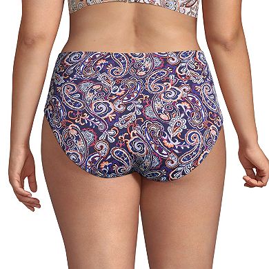 Plus Size Lands' End UPF 50 Twist Front High-Waist Bikini Bottoms