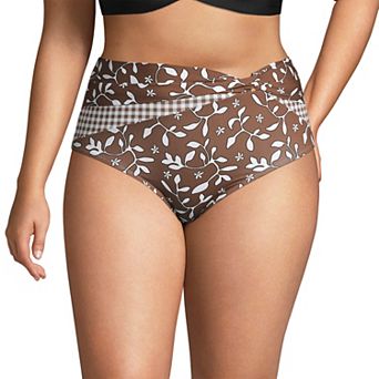 Plus Size Lands' End UPF 50 Twist Front High-Waist Bikini Bottoms