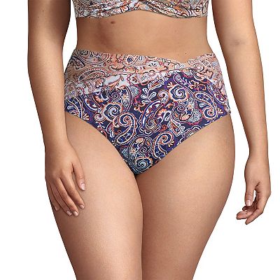 Plus Size Lands End UPF 50 Twist Front High Waist Bikini Bottoms