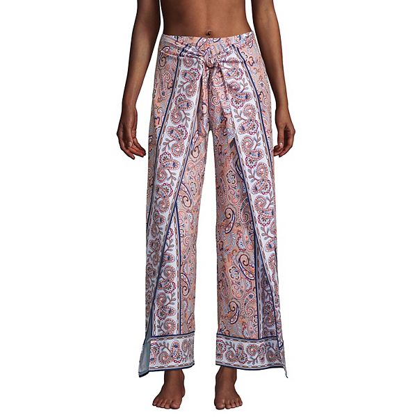 Women's Lands' End Print Swim Cover-Up Pareo Pants