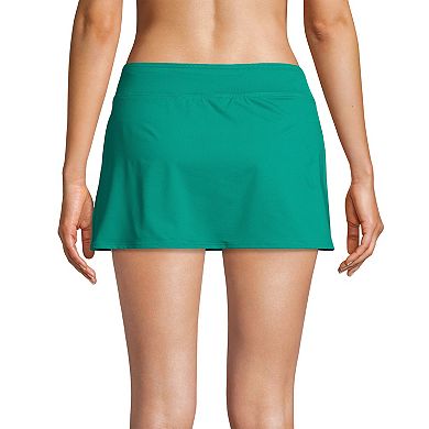 Petite Lands' End Print UPF 50 Tummy Control Swim Skirt
