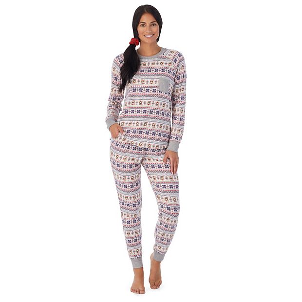 Women's Cuddl Duds 3-pc. Knit Long Sleeve Pajama Top, Banded Bottom Pajama  Pants & Scrunchie