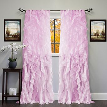 Sweet Home Collection Sheer Voile Vertical Ruffle Window Curtain
