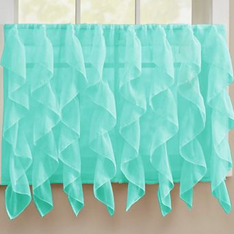 Sweet Home 2 pc Collection Sheer Voile Vertical Ruffle Curtain Panel Set
