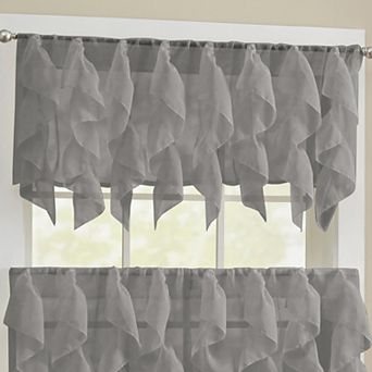 Sweet Home Collection Sheer Voile Vertical Ruffle Valence