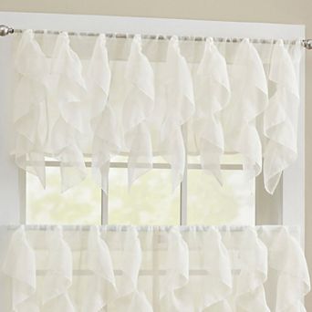 Sweet Home Collection Sheer Voile Vertical Ruffle Valence