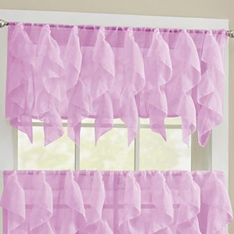 Sweet Home Collection Sheer Voile Vertical Ruffle Valence