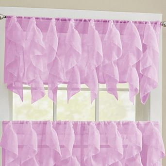 Sweet Home Collection Sheer Voile Vertical Ruffle Valence
