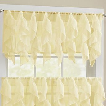 Sweet Home Collection Sheer Voile Vertical Ruffle Valence