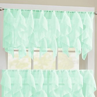Sweet Home Collection Sheer Voile Vertical Ruffle Valence