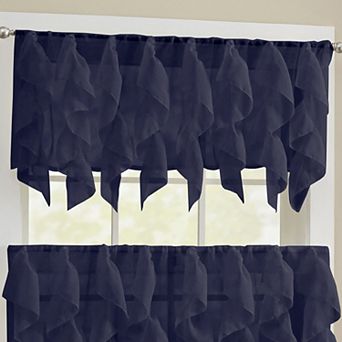 Sweet Home Collection Sheer Voile Vertical Ruffle Valence