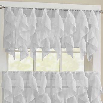 Sweet Home Collection Sheer Voile Vertical Ruffle Valence
