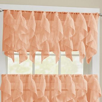 Sweet Home Collection Sheer Voile Vertical Ruffle Valence
