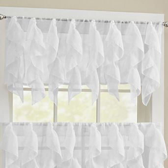 Sweet Home Collection Sheer Voile Vertical Ruffle Valence