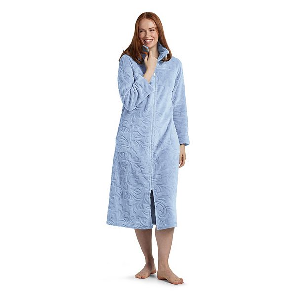 Women's Miss Elaine Essentials Sculptured Fleece Zipper Robe