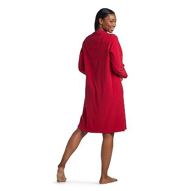 Women's Miss Elaine Essentials Brushed Back Terry Short Snap Robe