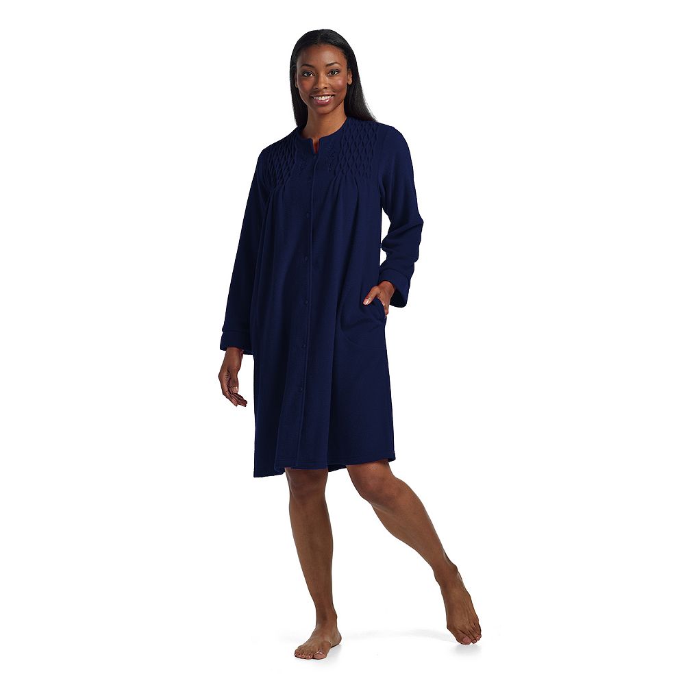 Women's Miss Elaine Essentials Brushed Back Terry Short Snap Robe