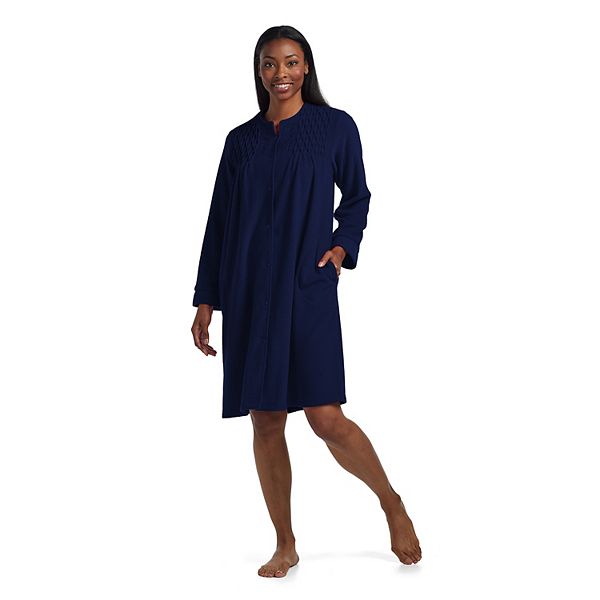 Women's Miss Elaine Essentials Brushed Back Terry Short Snap Robe