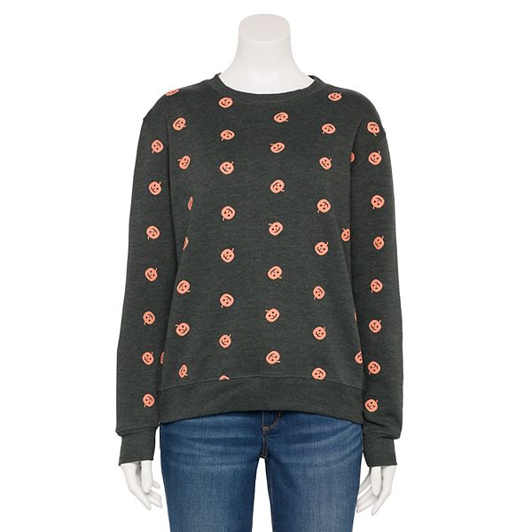 Juniors' Halloween Pumpkins Fleece Sweatshirt