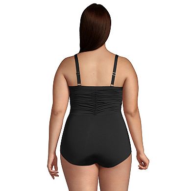Plus Size Lands' End UPF 50 Tummy Control Sweetheart One-Piece Swimsuit