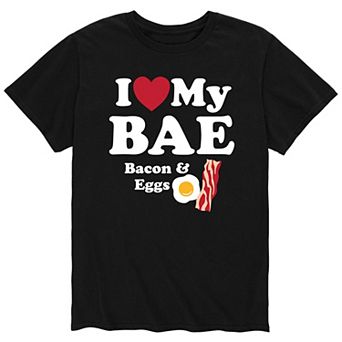 Big & Tall "I Love BAE" Bacon & Eggs Valentine's Day Tee
