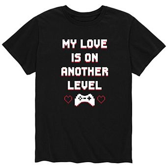 Men's My Love Is On Another Level Gamer Valentine's Day Graphic Tee