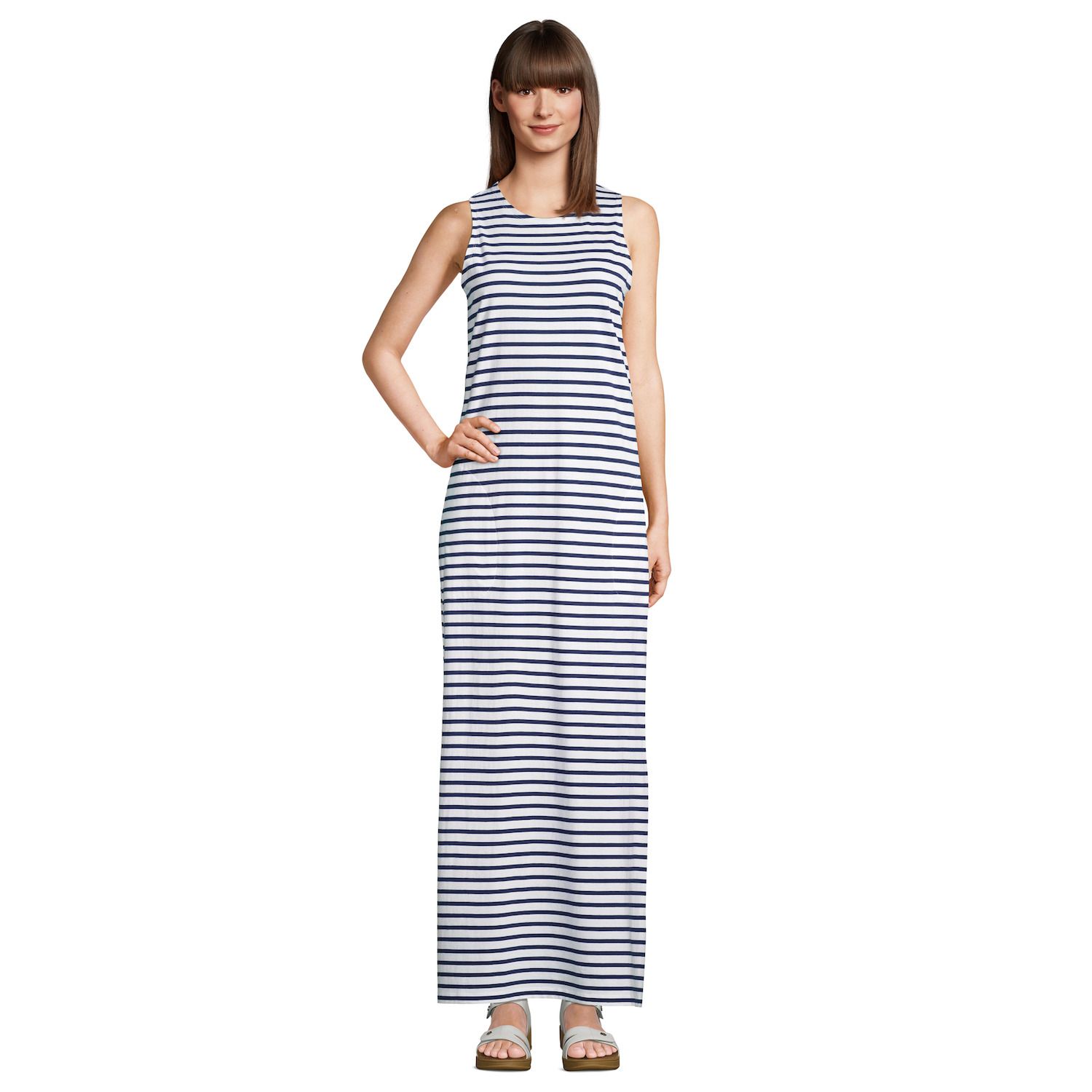 Image for Lands' End Women's High Neck Print Cover-Up Maxi Dress at Kohl's.