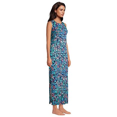 Women's Lands' End High Neck Cover-Up Maxi Dress