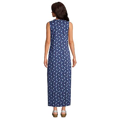 Women's Lands' End High Neck Cover-Up Maxi Dress