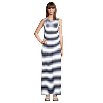 Women's Lands' End High Neck Cover-Up Maxi Dress