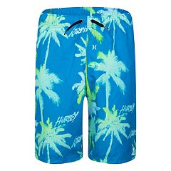 Hurley swimsuit boys youth board shorts swim trunks blue plaid  size 18 