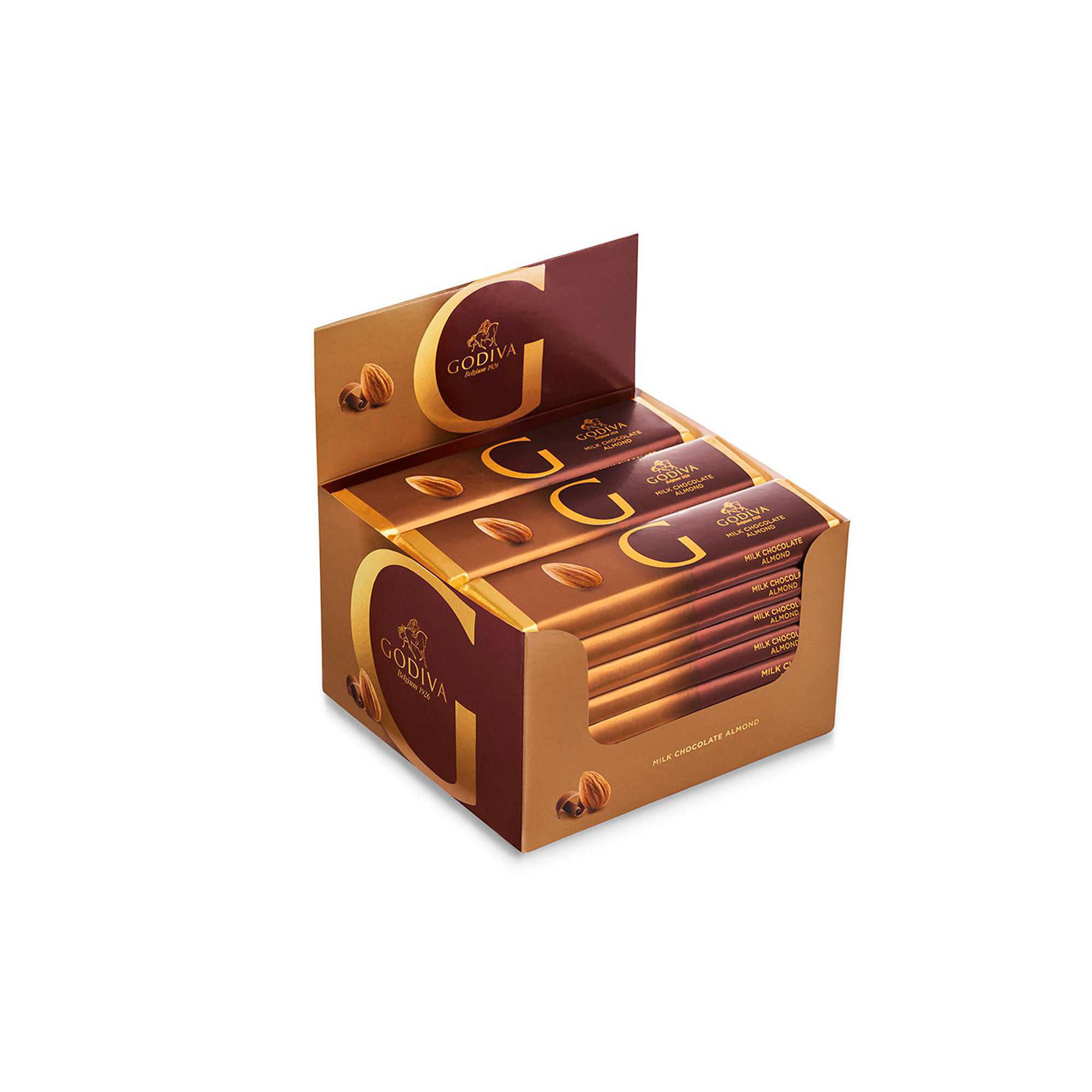 Godiva 24 Pack Small Milk Chocolate Almond Bars Set