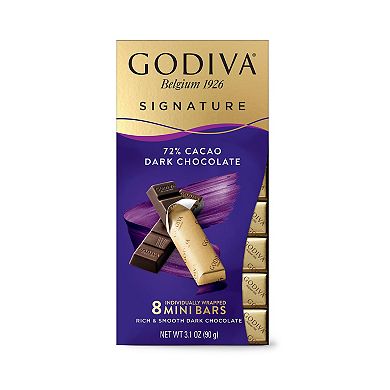 Godiva Signature 12 Pack of 8 72% Cacao Dark Chocolate Mini Bars