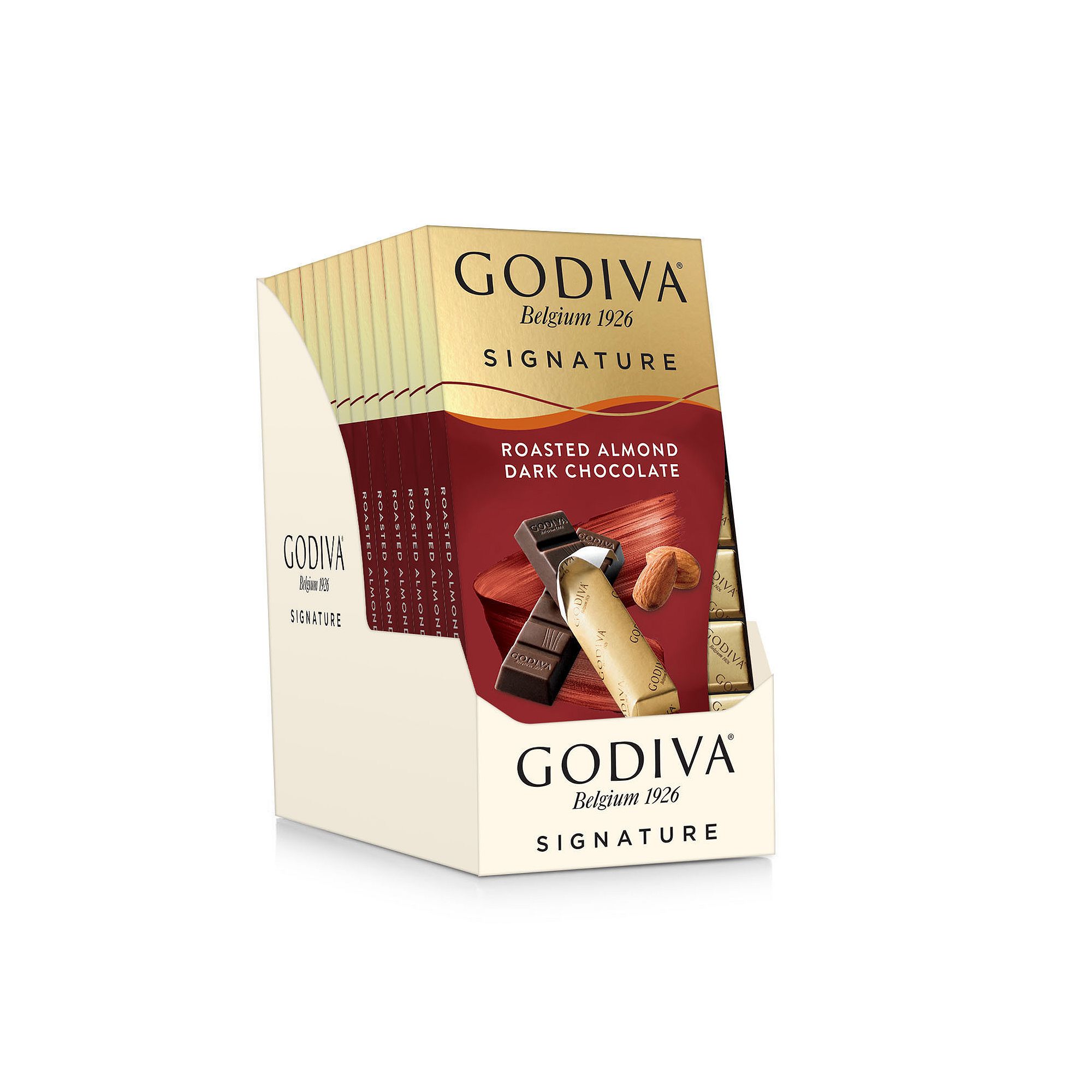 Godiva Signature 12 Pack of 8 Roasted Almond Dark Chocolate Mini Bars