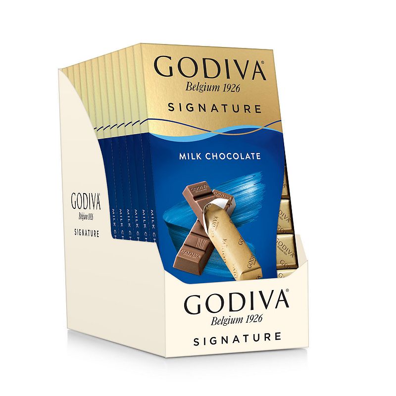 Godiva Signature 12 Pack of 8 Milk Chocolate Mini Bars, Multicolor