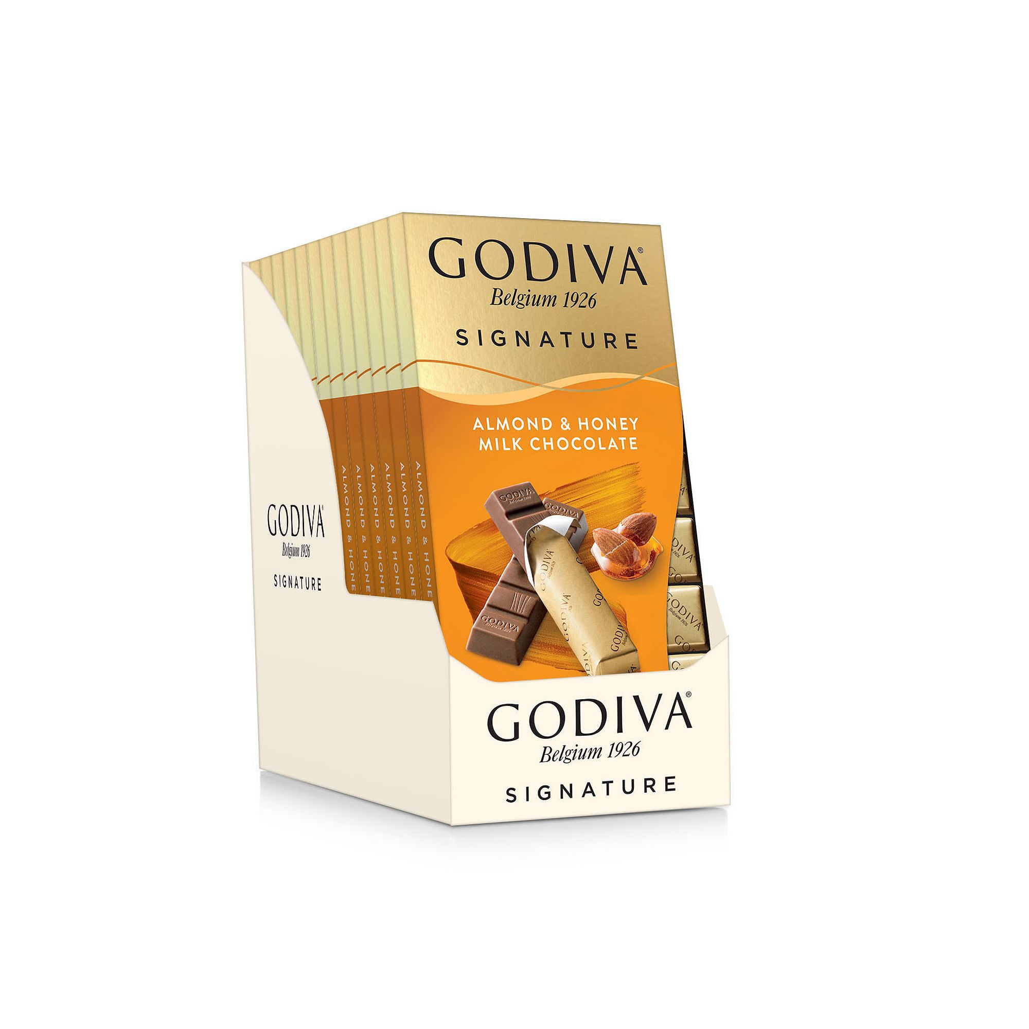 Godiva Signature 12 Pack of 8 Almond & Honey Milk Chocolate Mini Bars